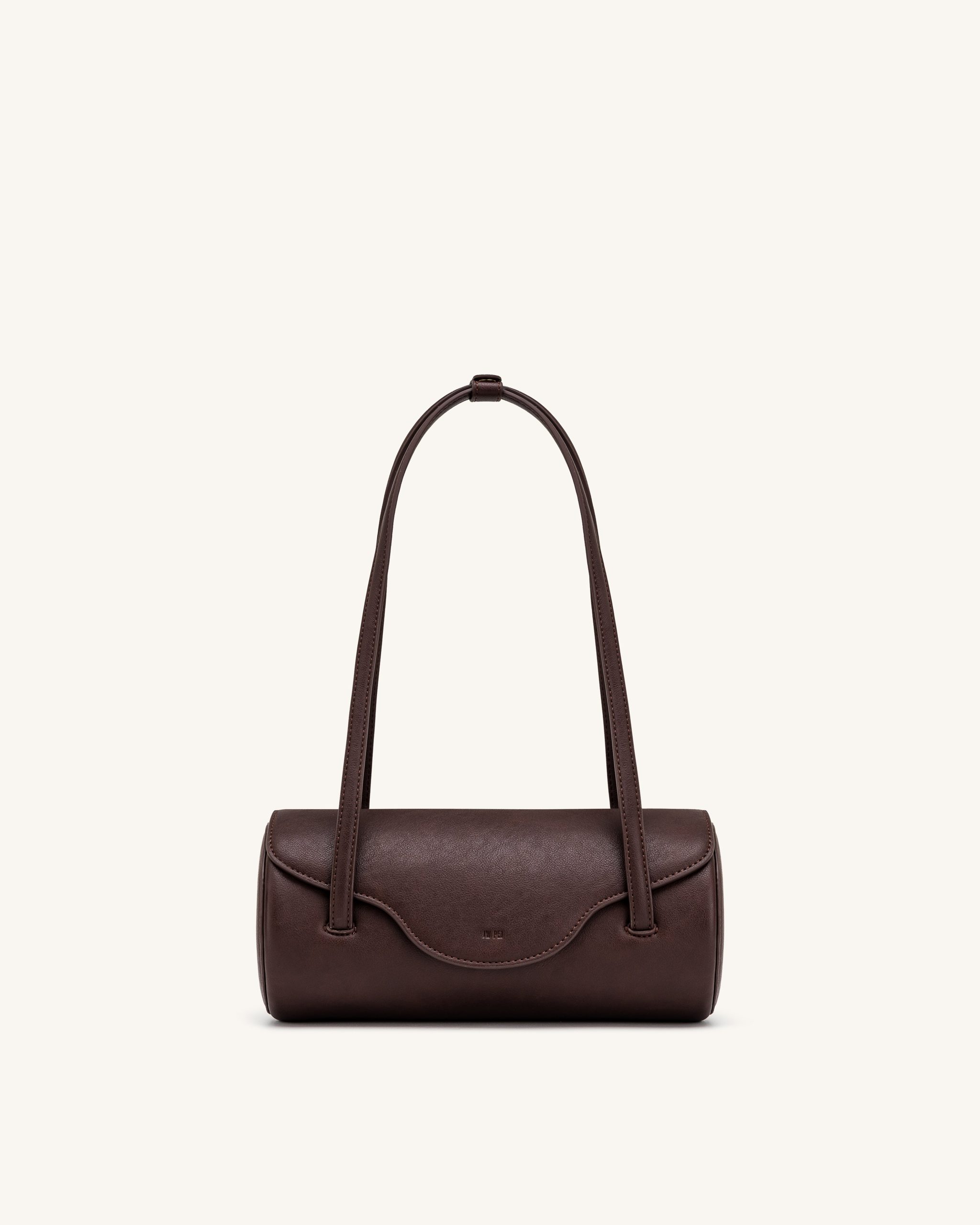 Solenne Barrel Shoulder Bag - Dark Brown