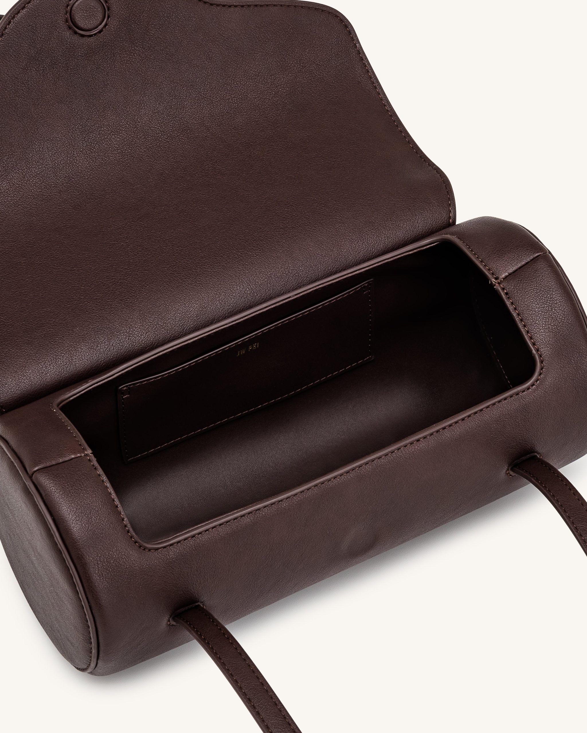 Solenne Barrel Shoulder Bag - Dark Brown - Image 4