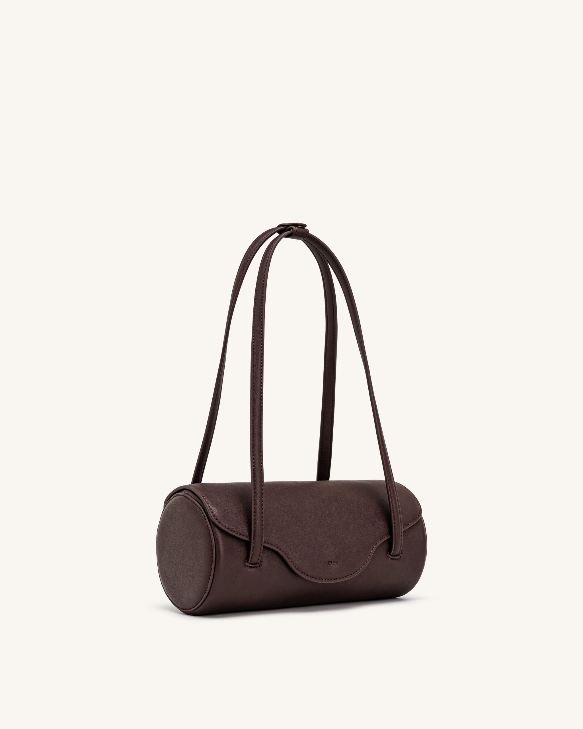 Solenne Barrel Shoulder Bag - Dark Brown - Image 2