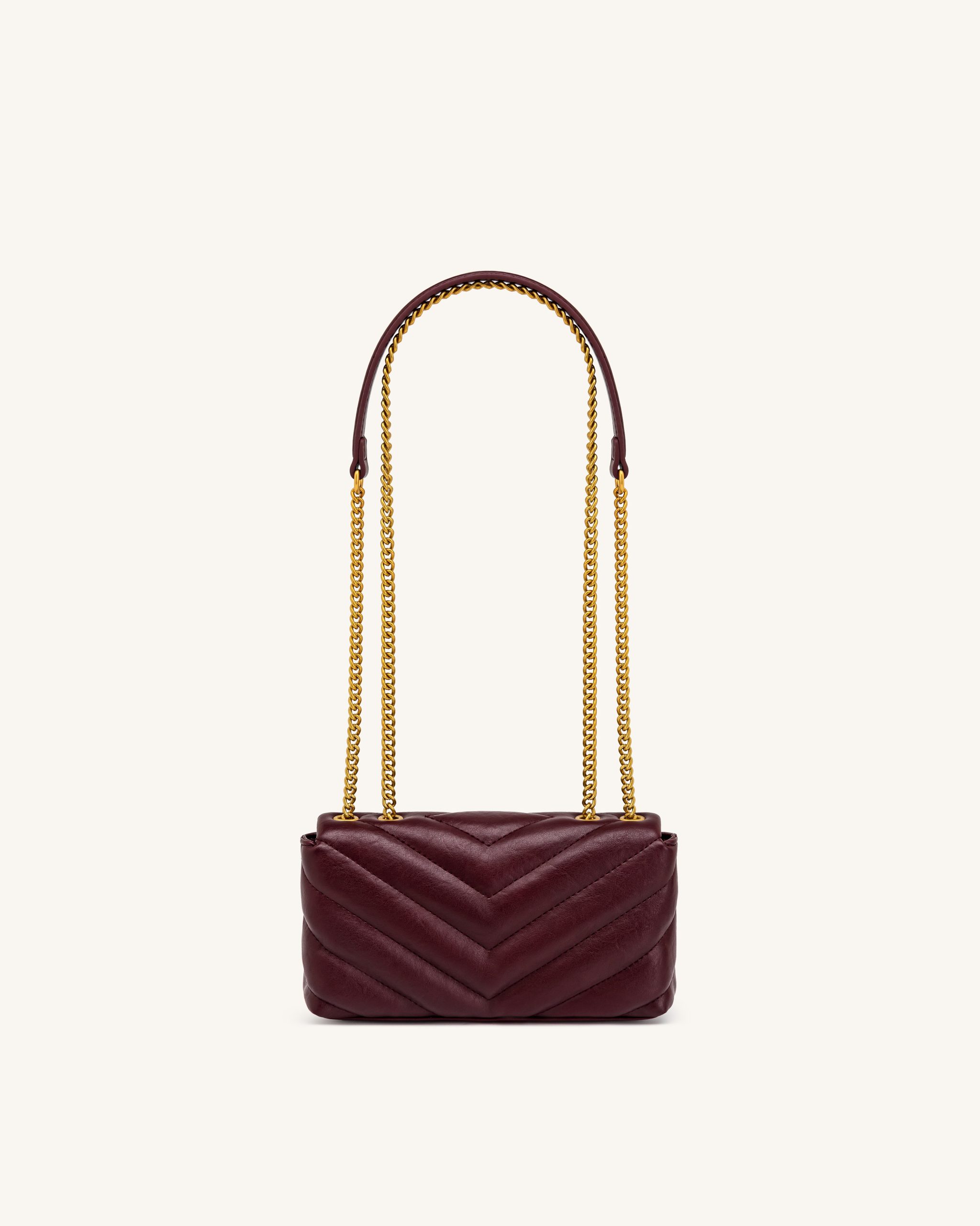 Riley Dachshund Quilted Flap Shoulder Bag - Deep Burgundy - Image 3