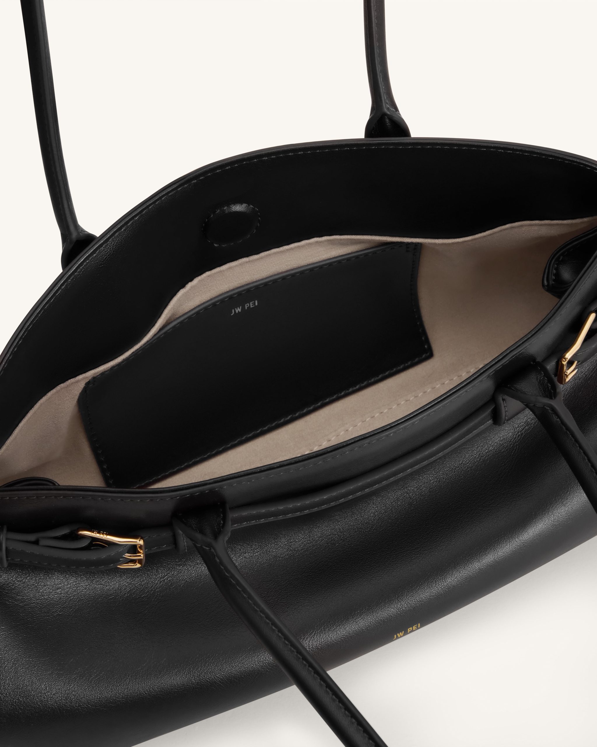Arden Belt Detail East-West Shoulder Bag - Black - Image 4