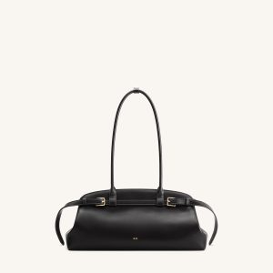 Arden Belt Detail East-West Shoulder Bag - Black