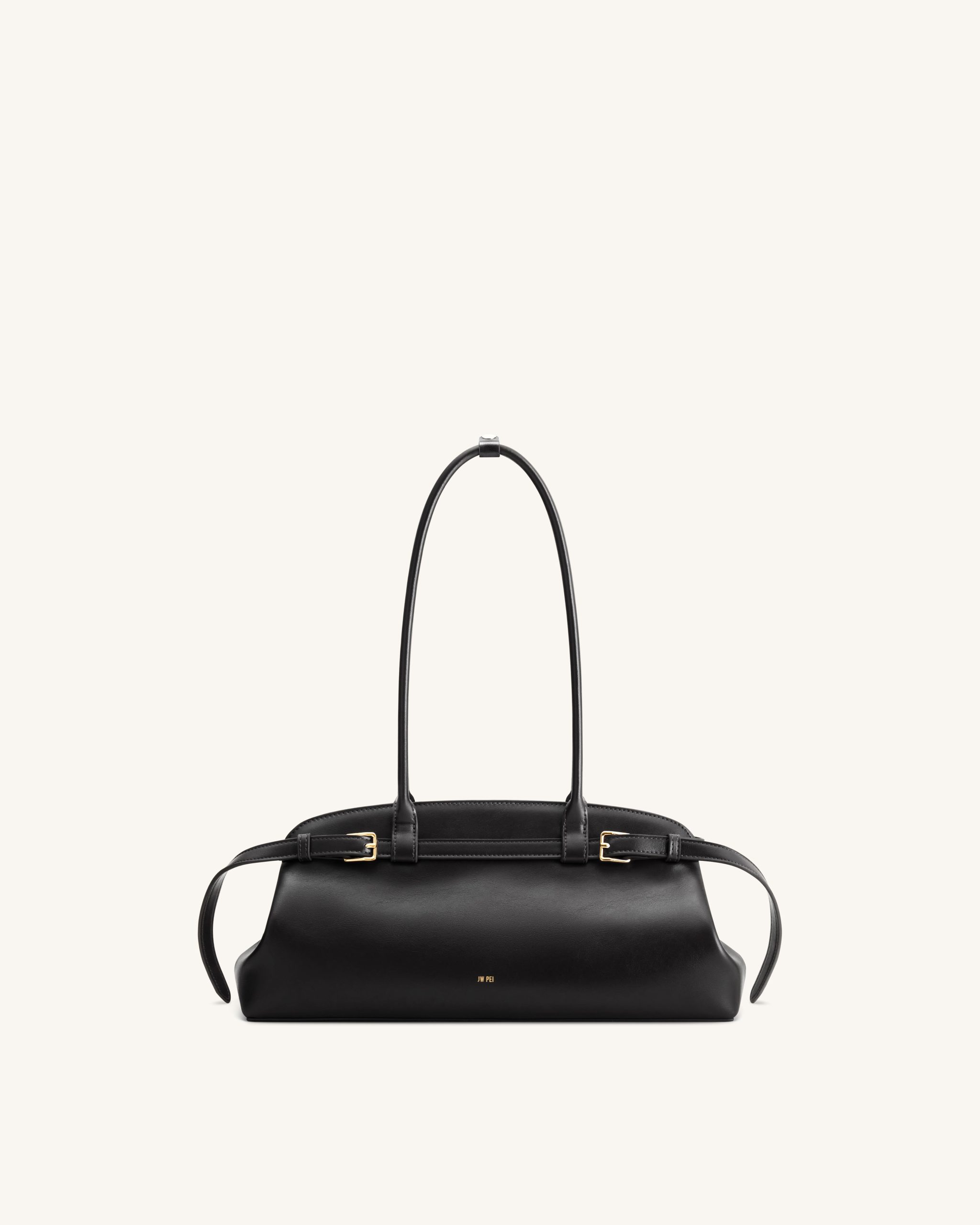 Arden Belt Detail East-West Shoulder Bag - Black