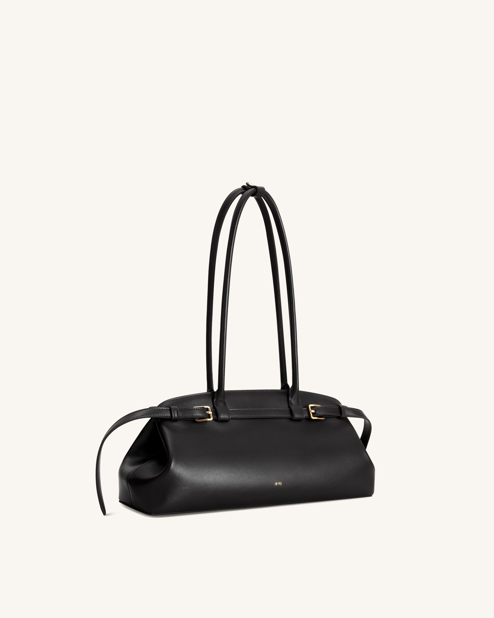 Arden Belt Detail East-West Shoulder Bag - Black - Image 2