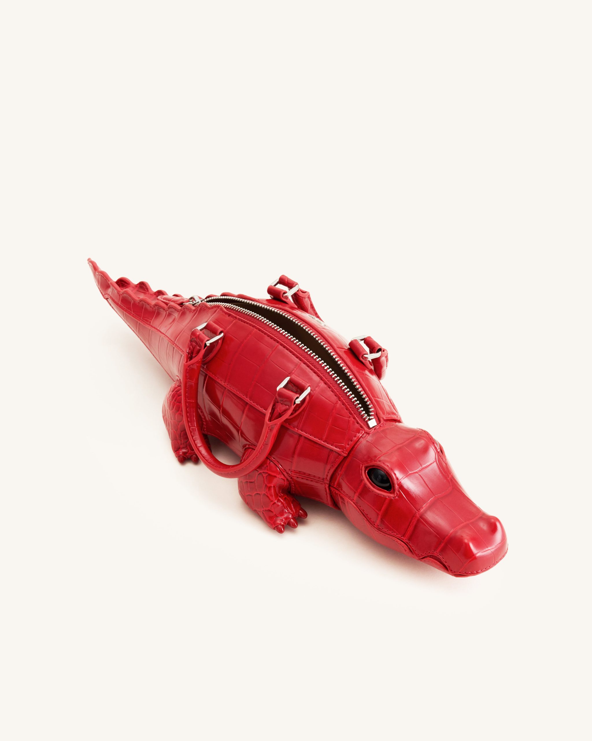 Jayden Crocodile Novelty Handbag - Red - Image 4
