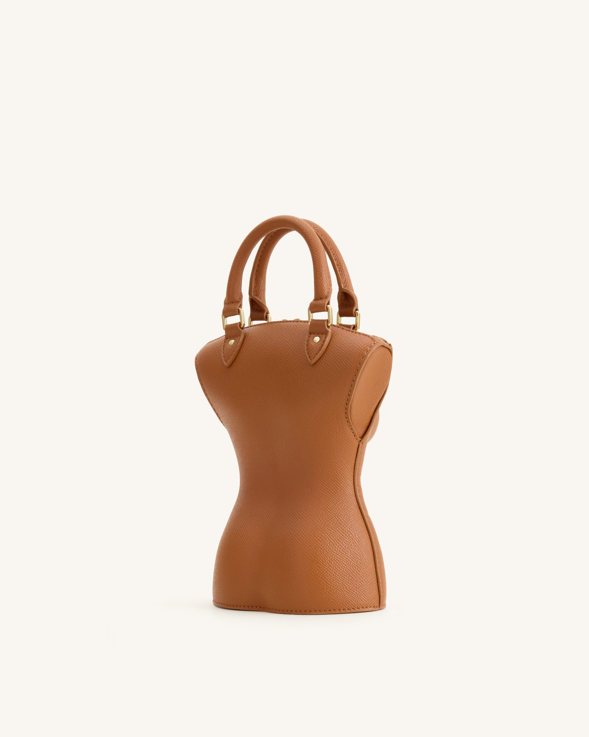 Tara Sculpted Handle Bag - Brown - Image 3