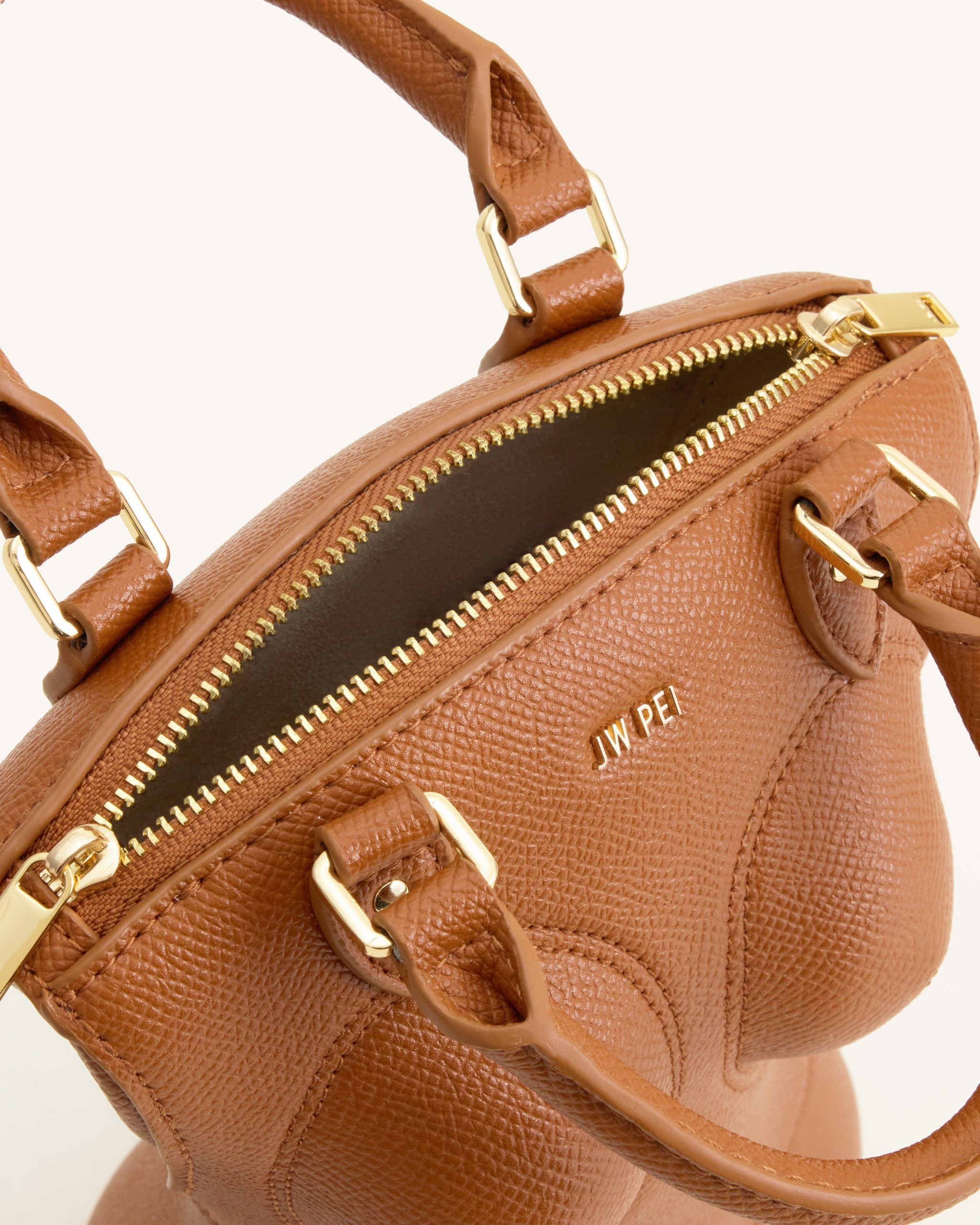 Tara Sculpted Handle Bag - Brown - Image 4