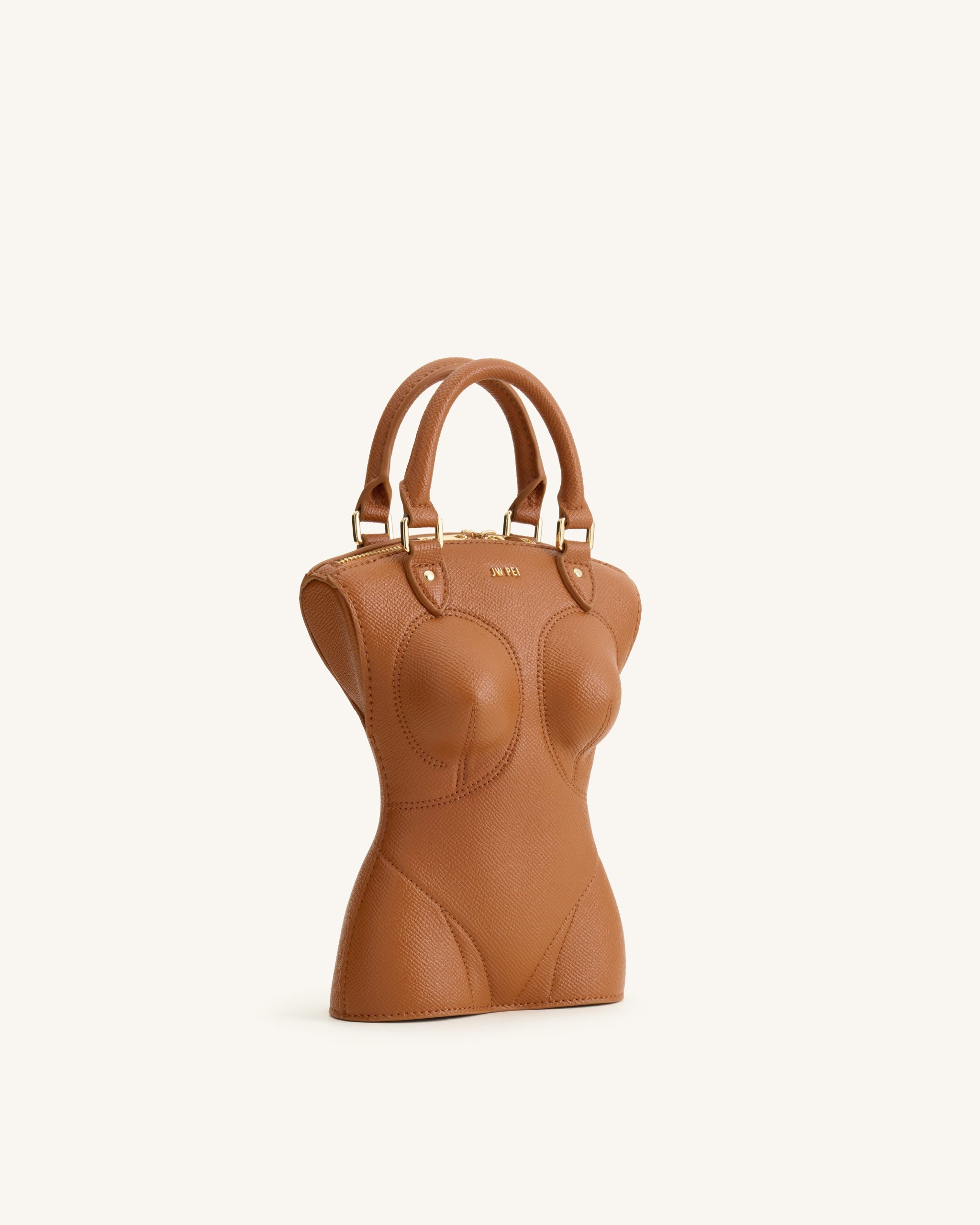 Tara Sculpted Handle Bag - Brown - Image 2