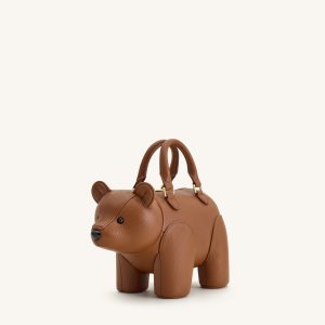 Bernie Bear Top Handle Bag - Brown