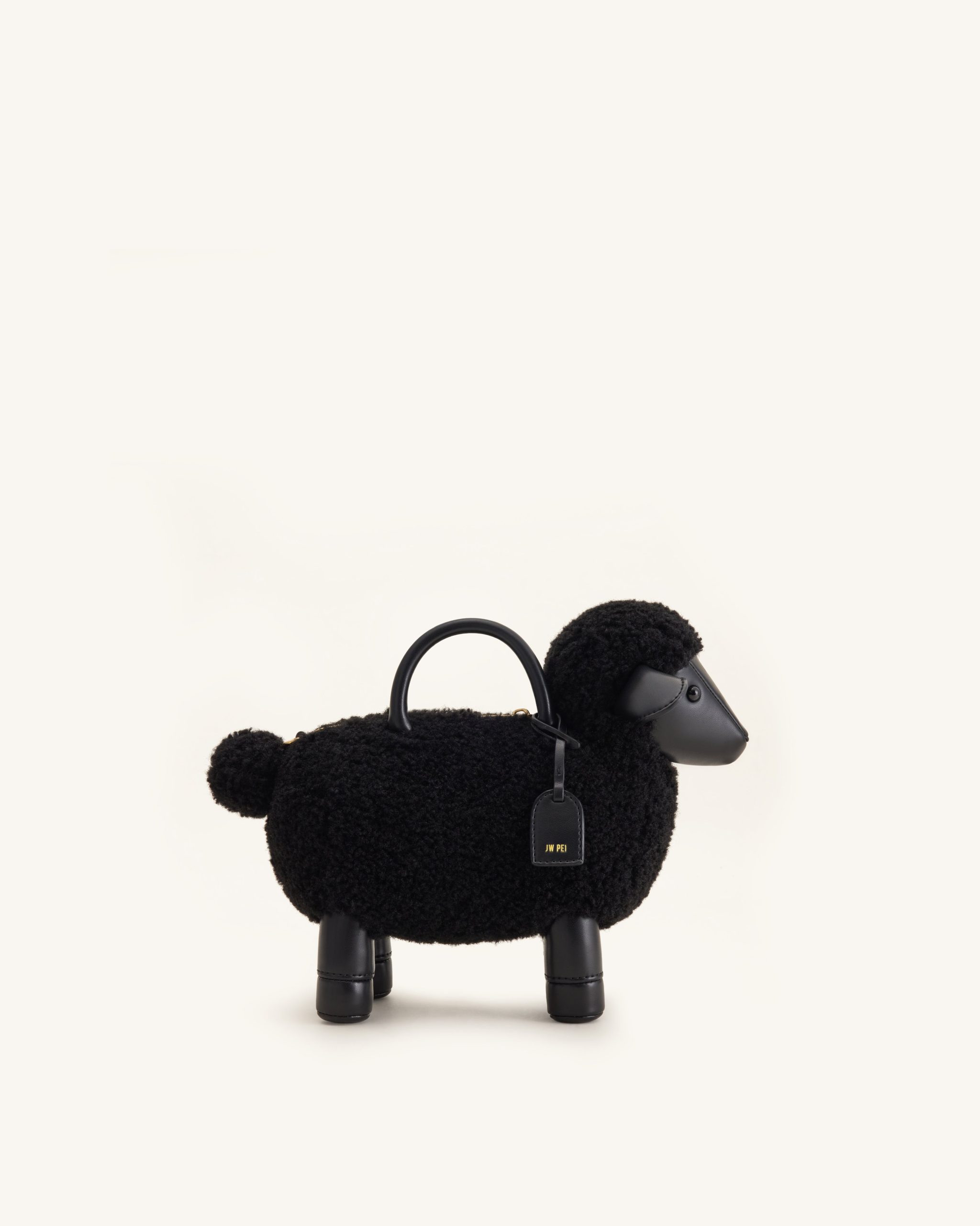 Luna Sheep Top Handle Bag - Black