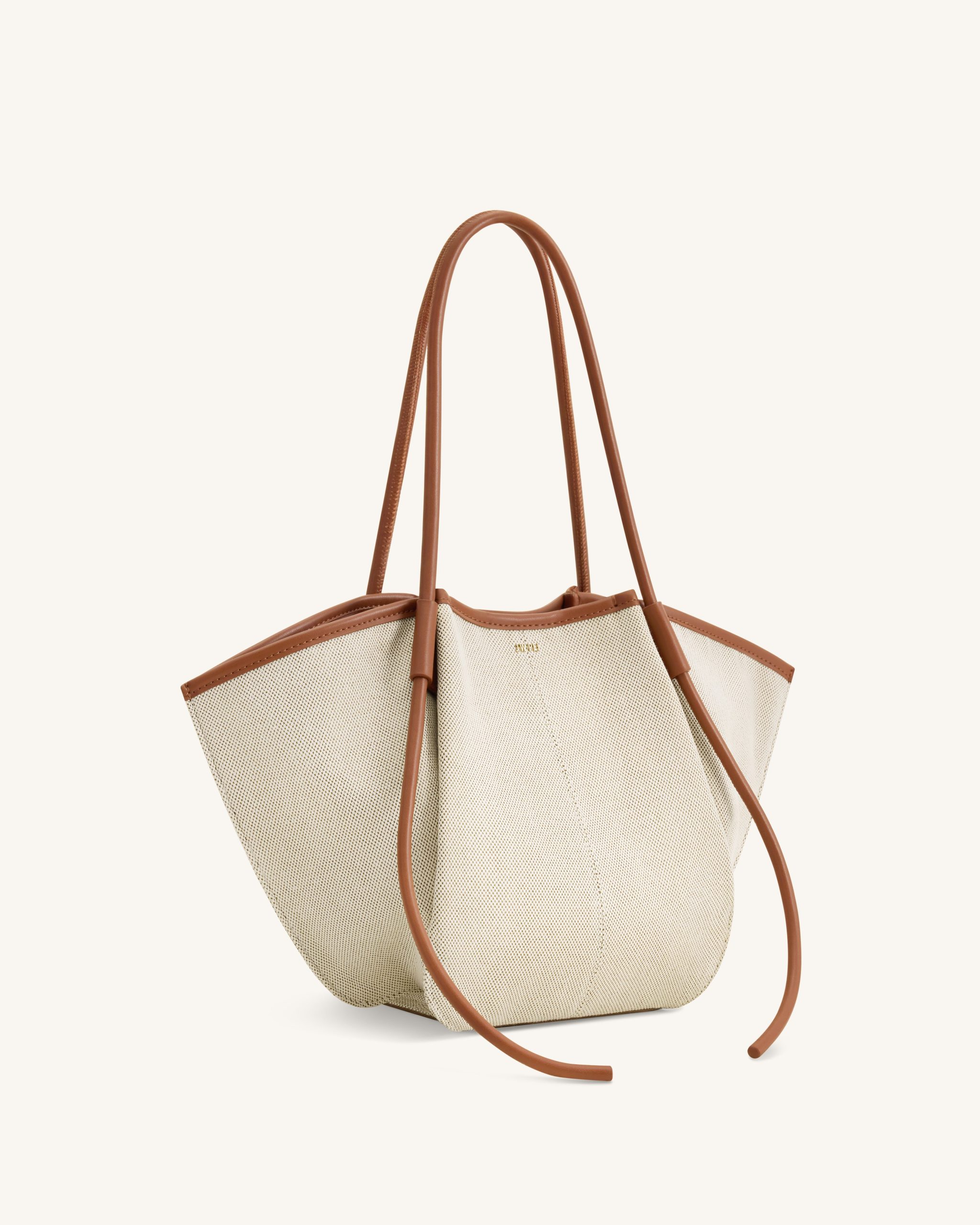 Nala Wide Tote Bag - Brown Canvas - Image 2