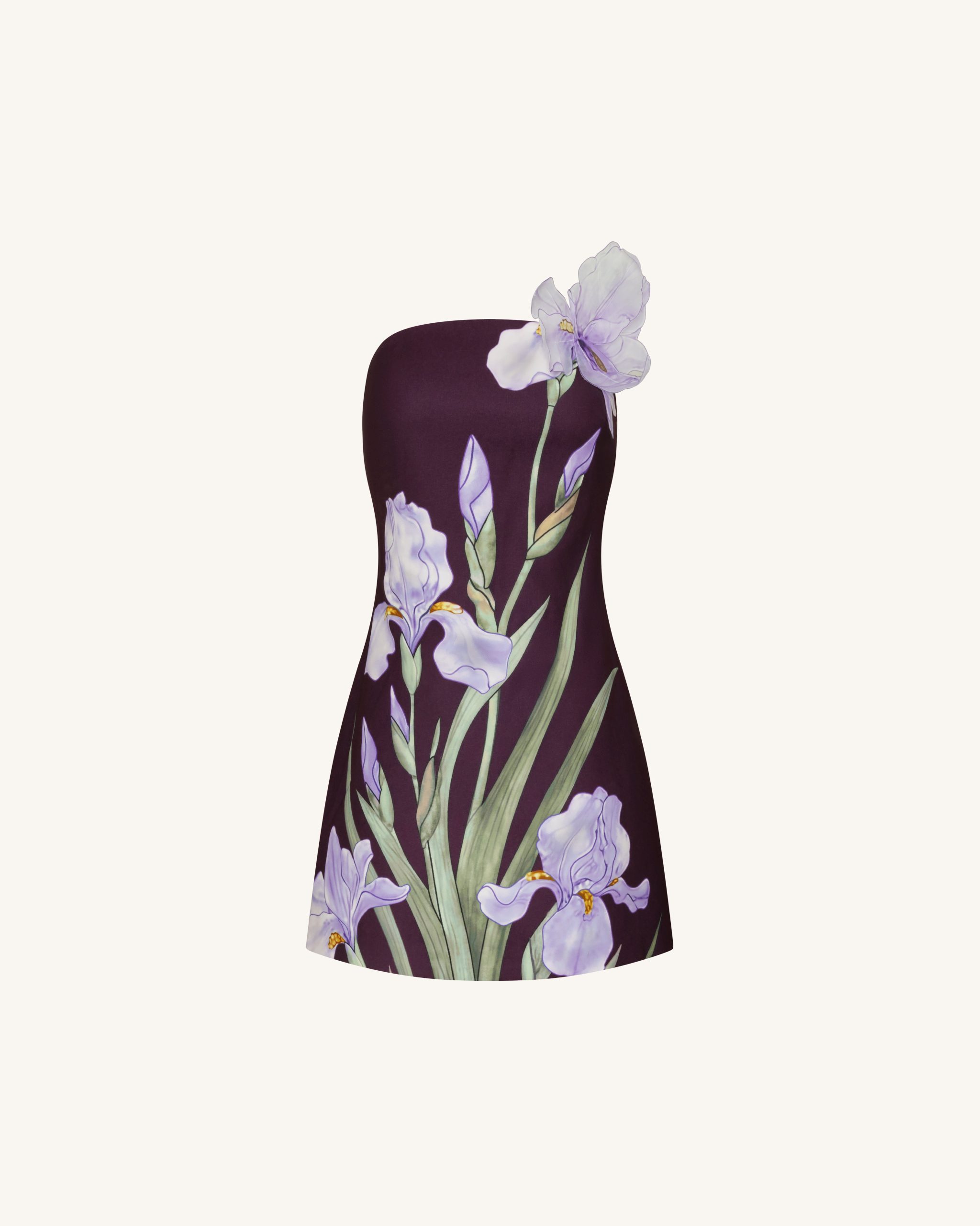 Floral Printed Mini Dress - Purple - Image 3