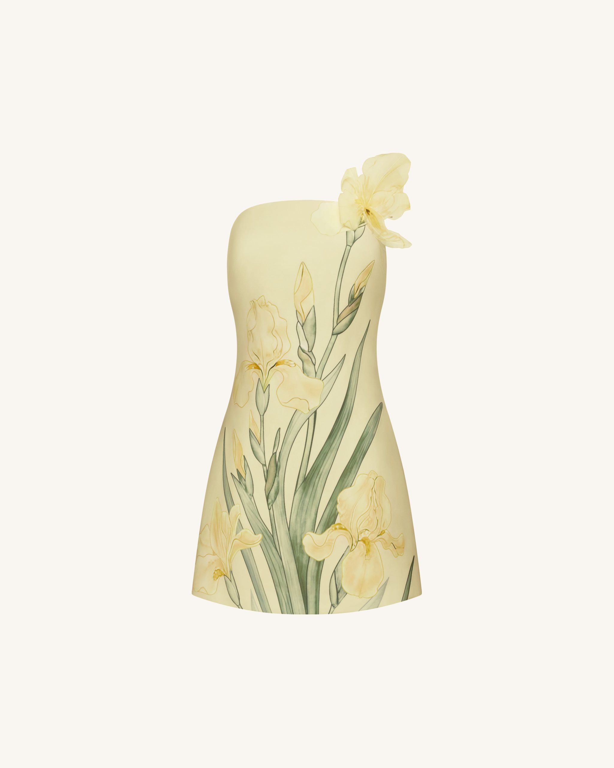 Floral Printed Mini Dress - Yellow - Image 3