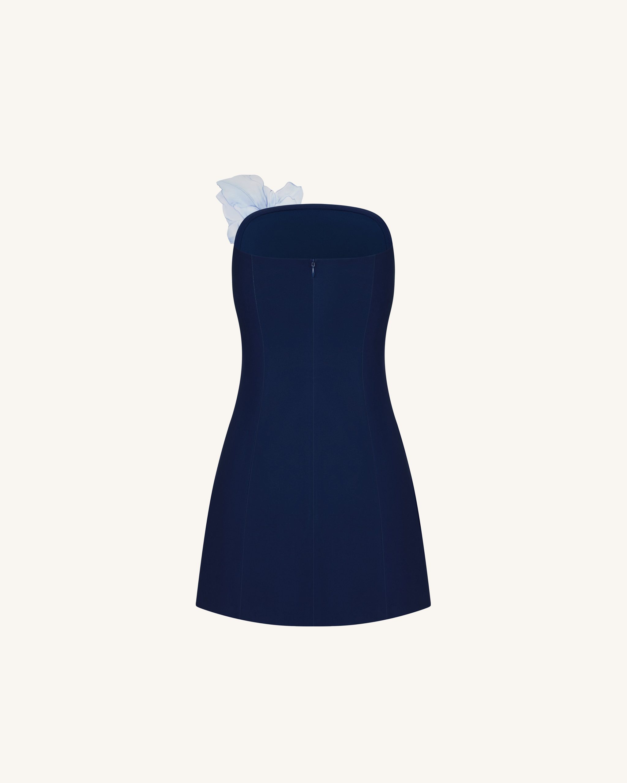 Floral Printed Mini Dress - Navy blue - Image 4