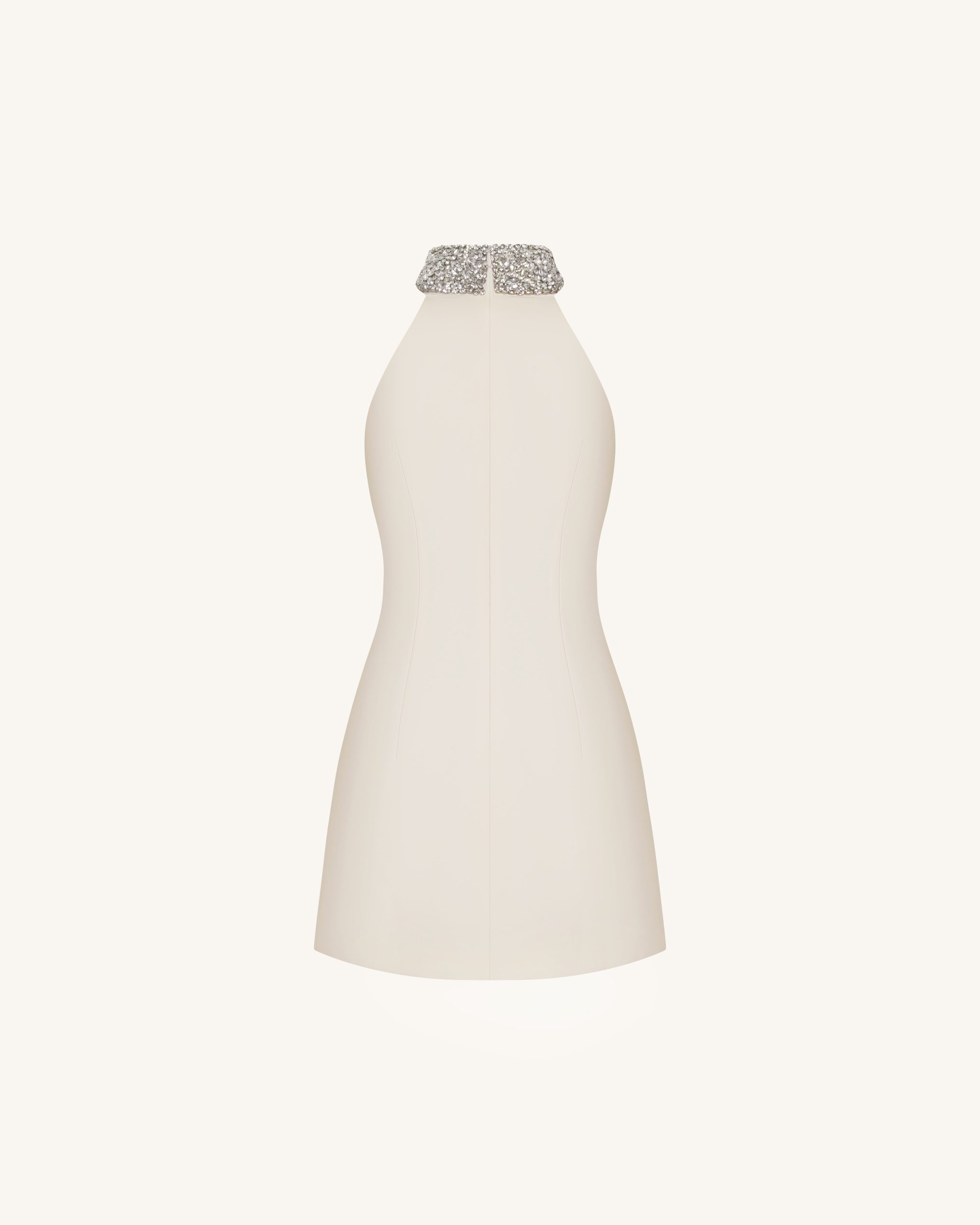 Jeweled Halter Iris Motif Dress - Ivory/Pink - Image 4