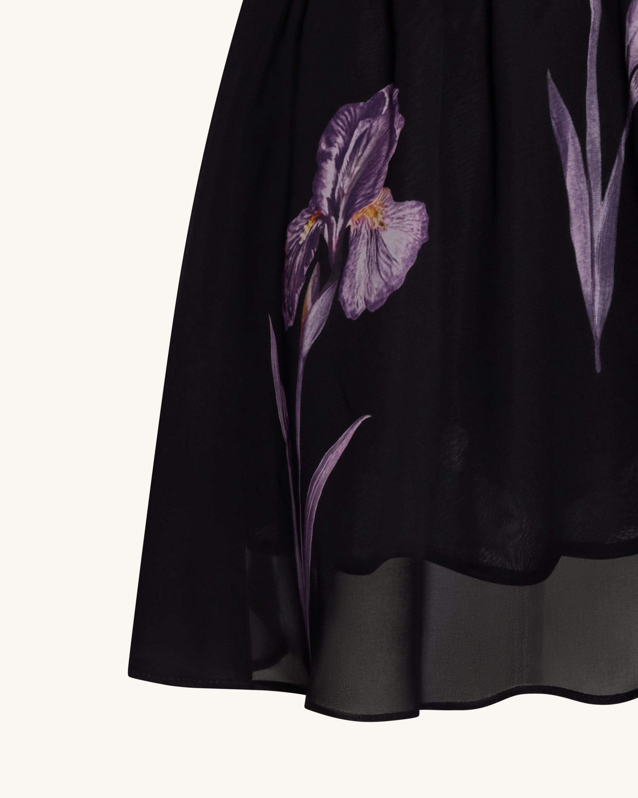 One Shoulder Floral Mesh Dress - Black - Image 5