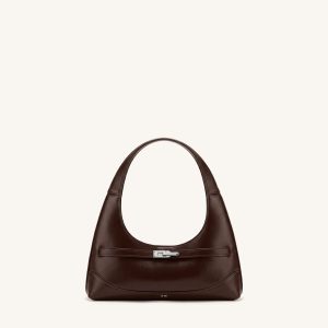 Noelle Belted Shoulder Bag - Dark Brown