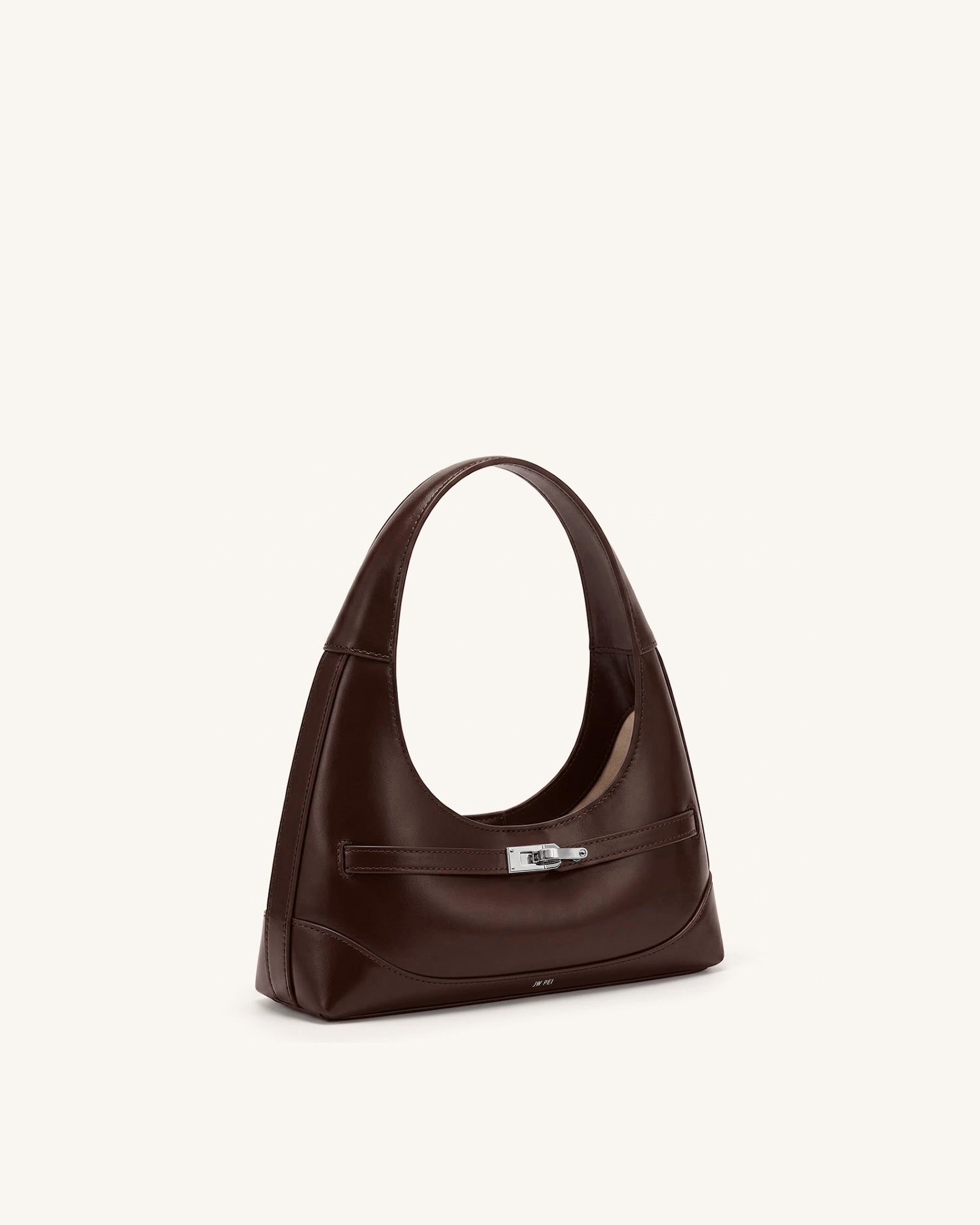 Noelle Belted Shoulder Bag - Dark Brown - Image 2