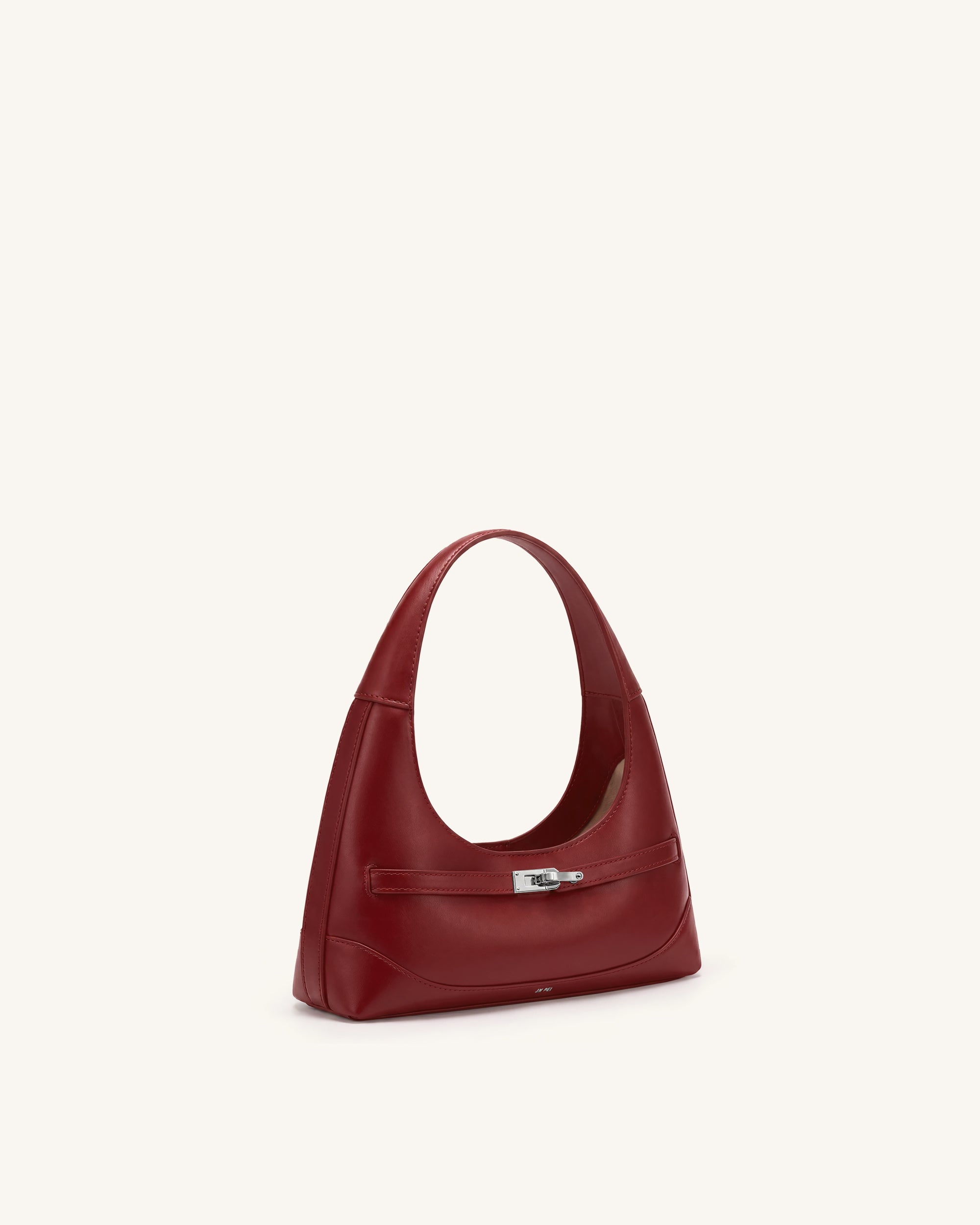 Noelle Belted Shoulder Bag - Deep Burgundy - Image 3