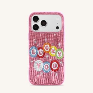 Lucky You Artificial Crystal Phone Case - Pink