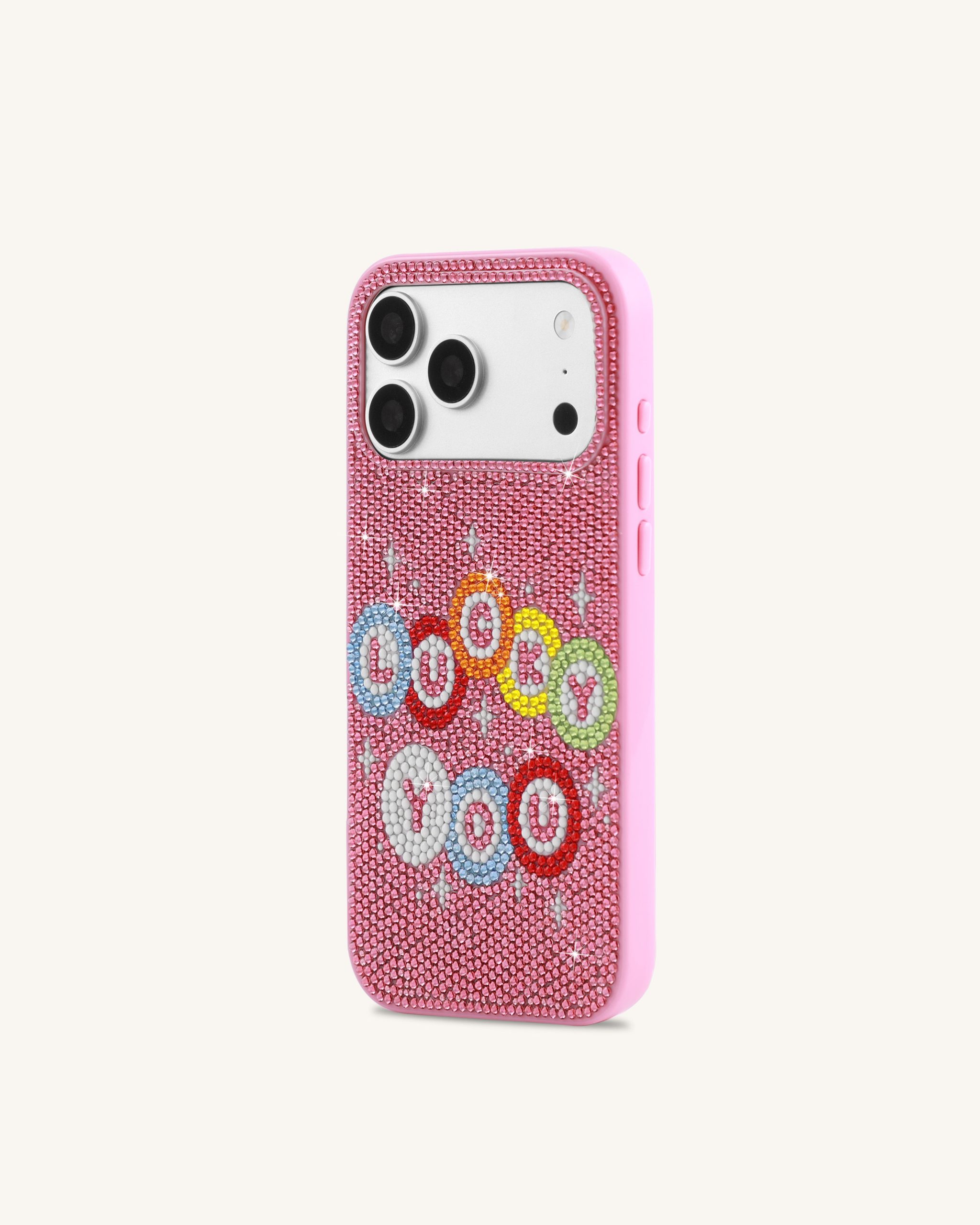 Lucky You Artificial Crystal Phone Case - Pink - Image 2