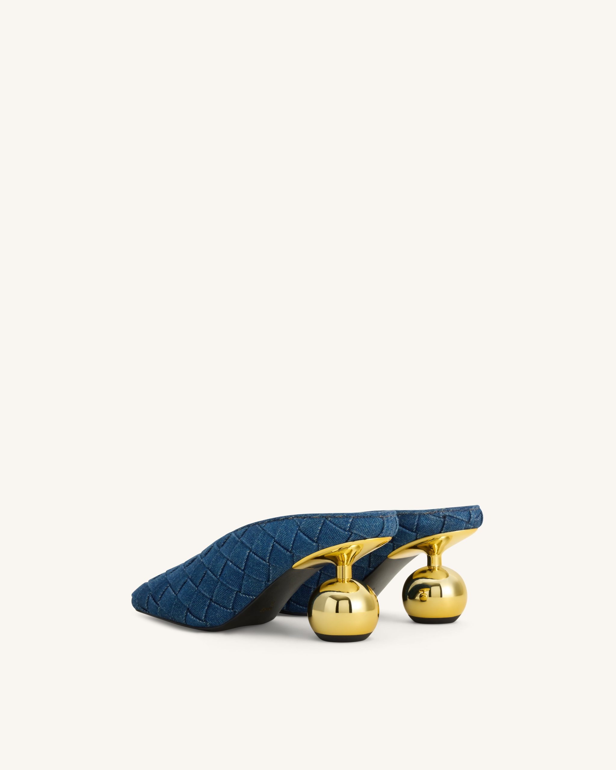 Ellie Woven Square-Toe Mule Heels - Denim Blue - Image 4