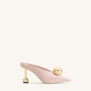 Sofia Angled Vamp Heel Mules - Dusty Pink