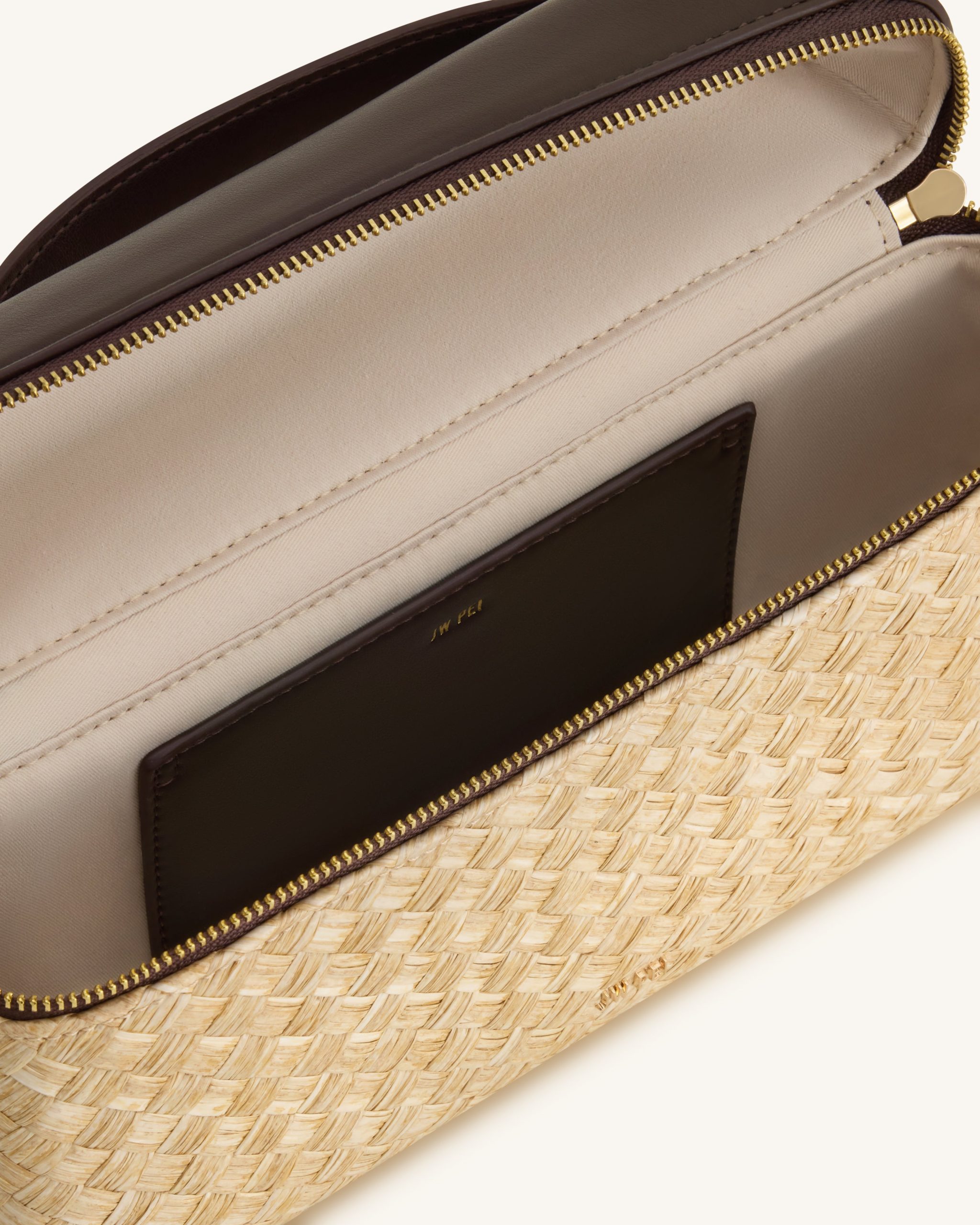 Thea Faux Straw Top Handle Bag - Brown - Image 4