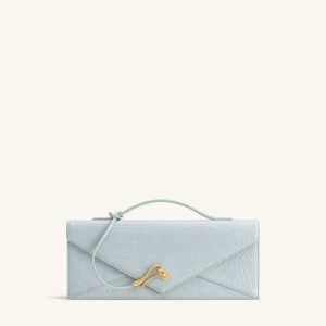 Celeste Envelope Top Handle Bag - Light Blue Croc