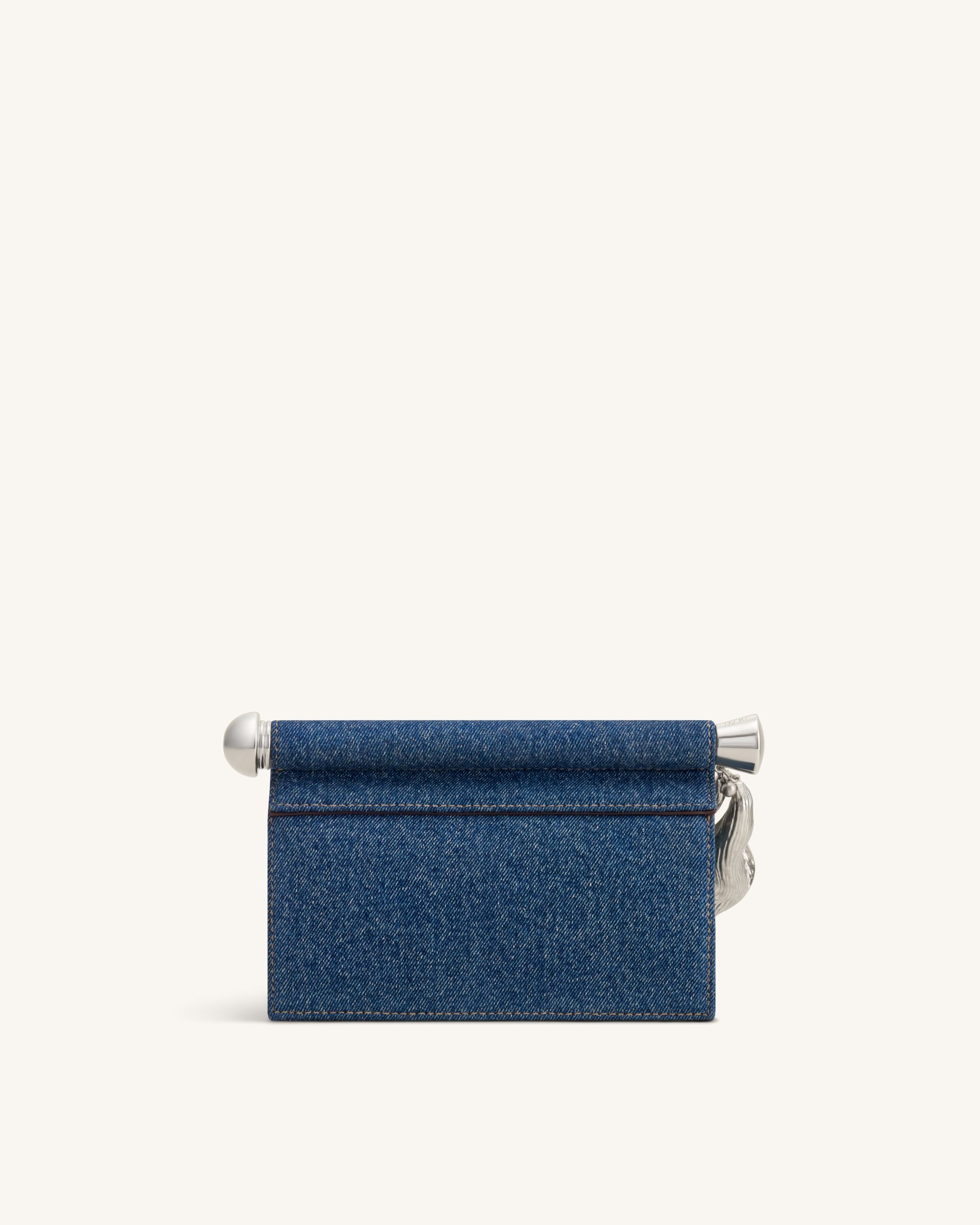 Holly Metal Pendant Embellished Clutch - Blue Denim - Image 3