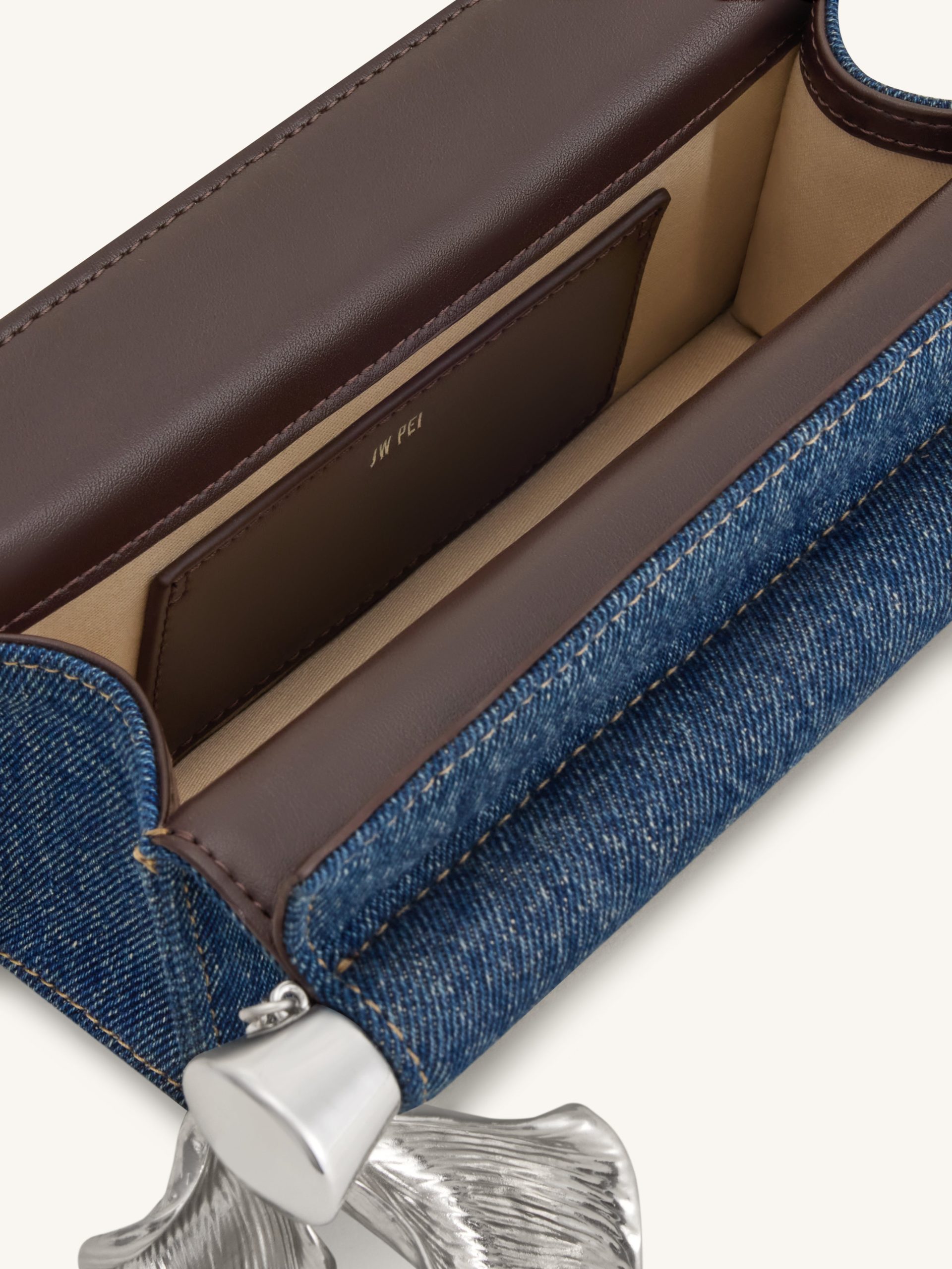 Holly Metal Pendant Embellished Clutch - Blue Denim - Image 4