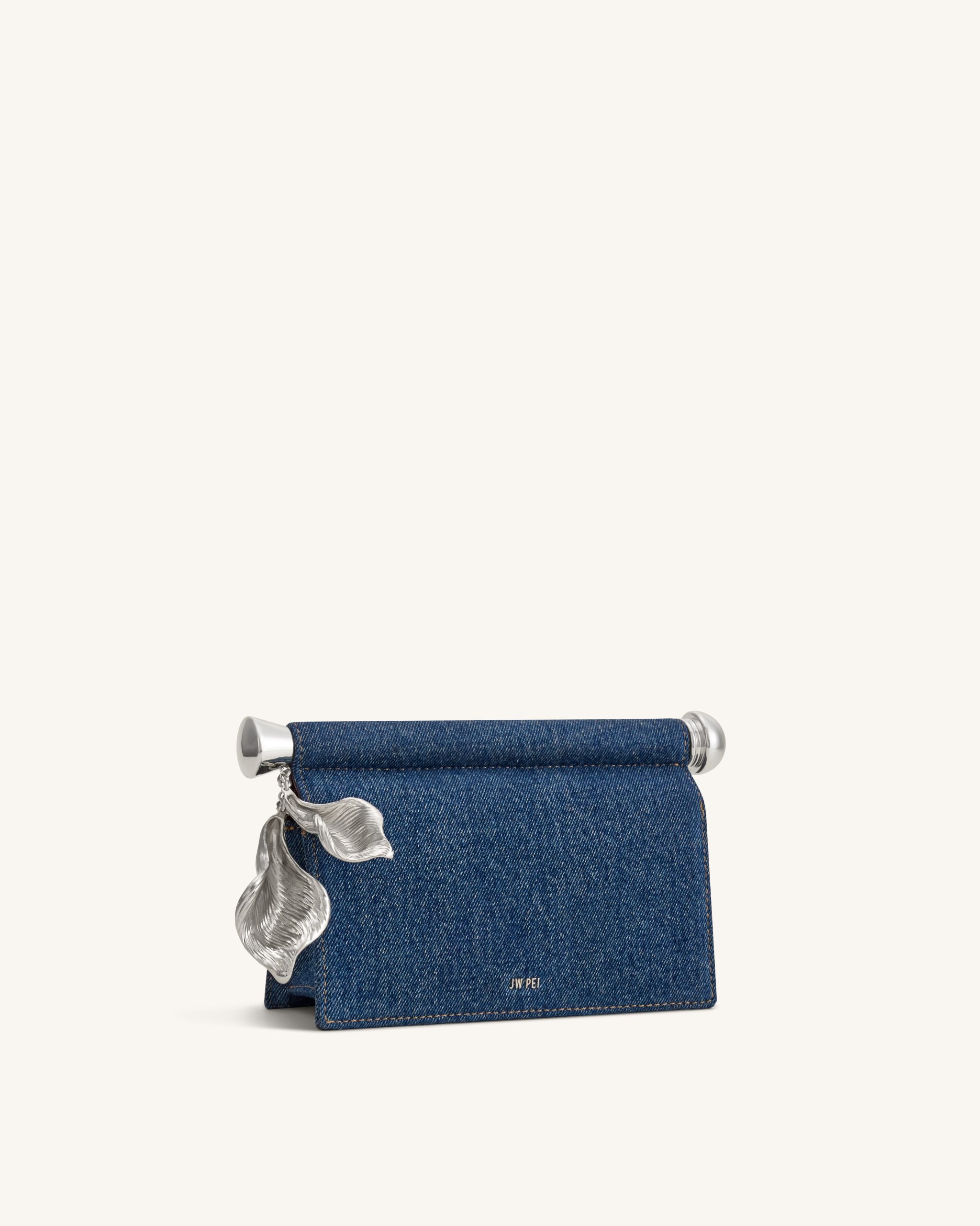 Holly Metal Pendant Embellished Clutch - Blue Denim - Image 2
