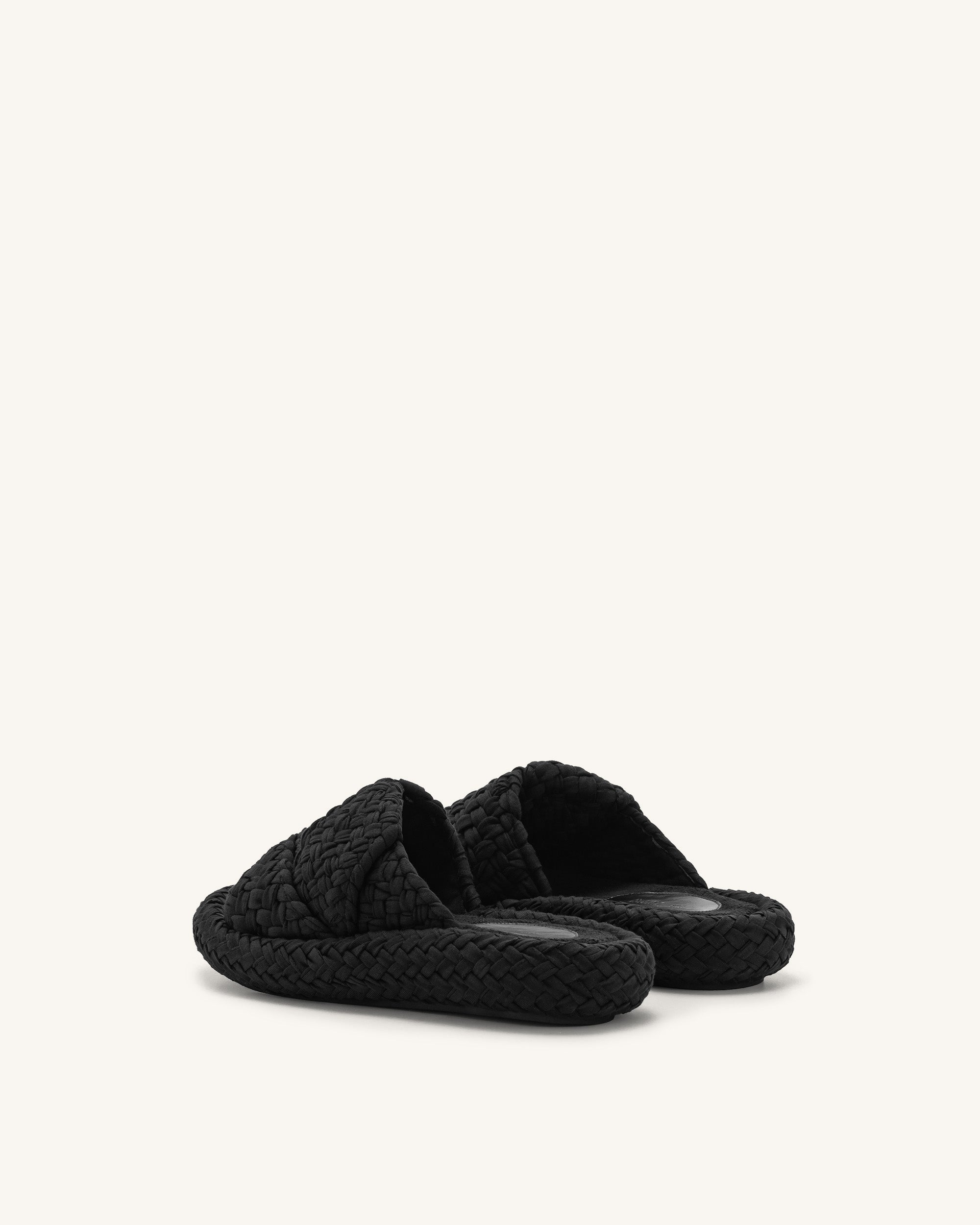 Lilah Woven Platform Sandal - Black - Image 4