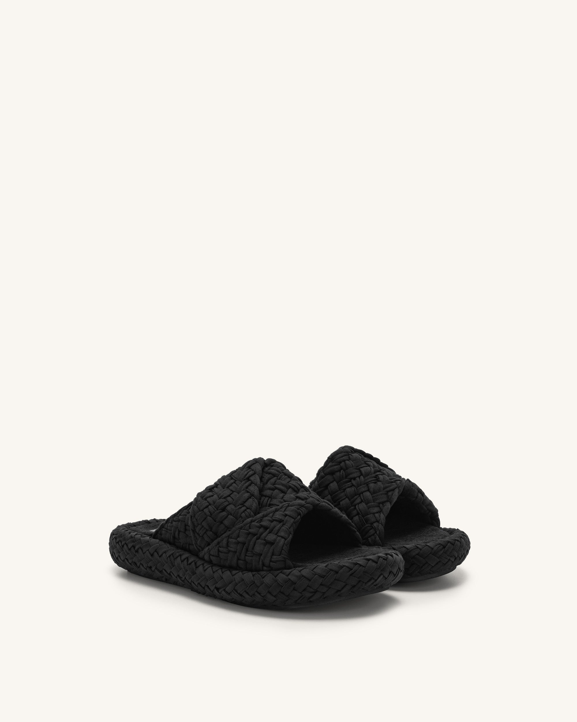 Lilah Woven Platform Sandal - Black - Image 2