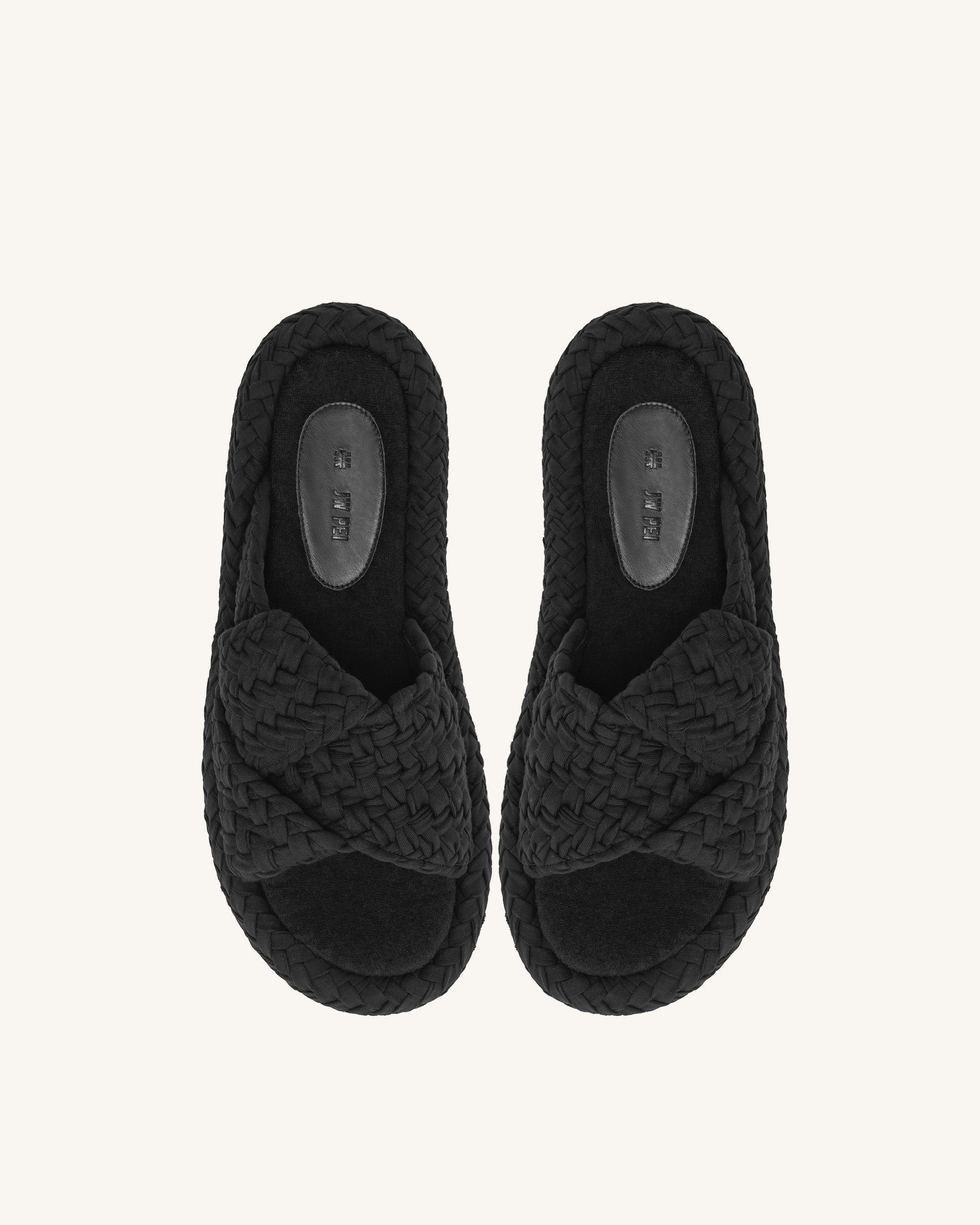 Lilah Woven Platform Sandal - Black - Image 3