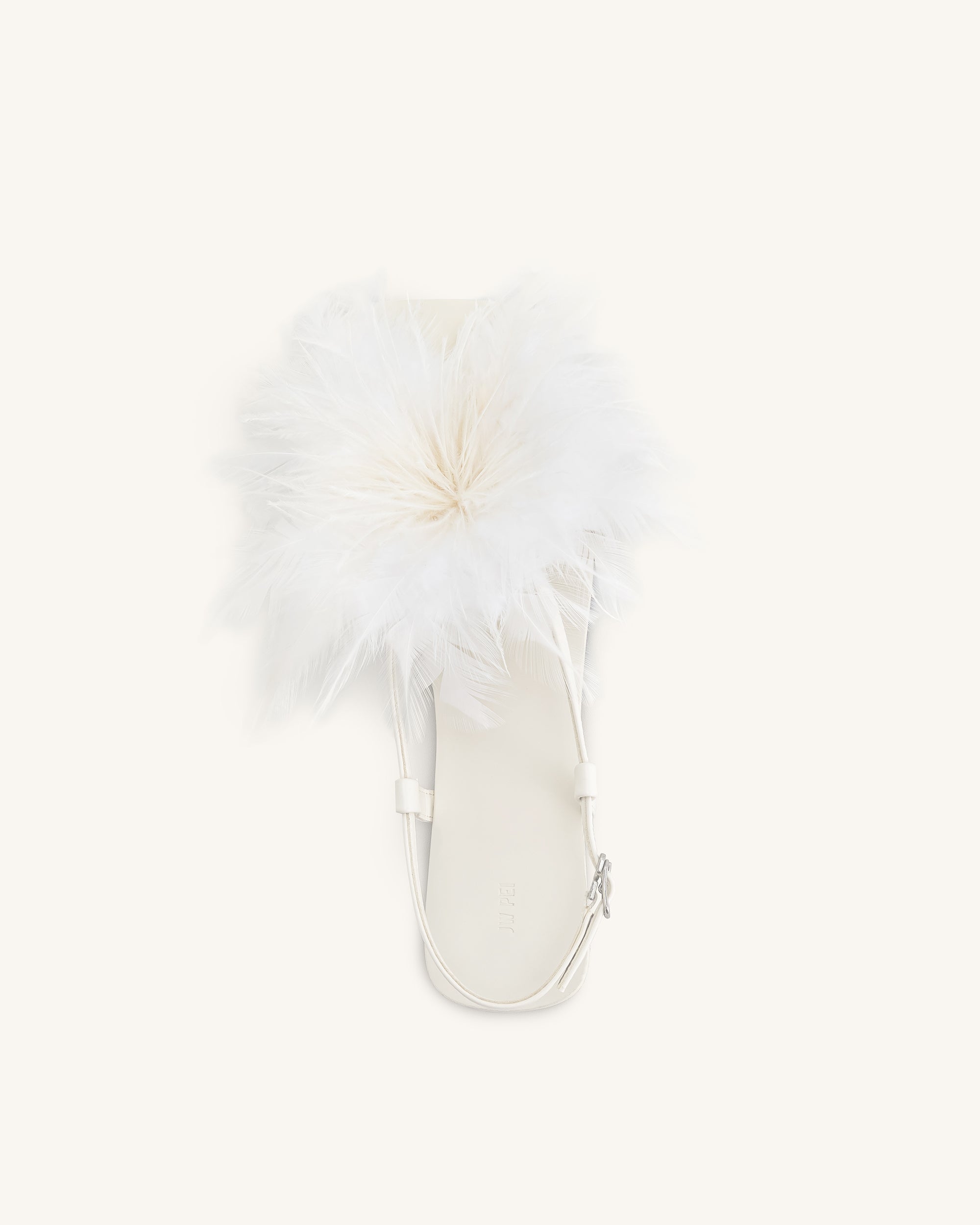 Fluffy Flats Sandals - White - Image 3