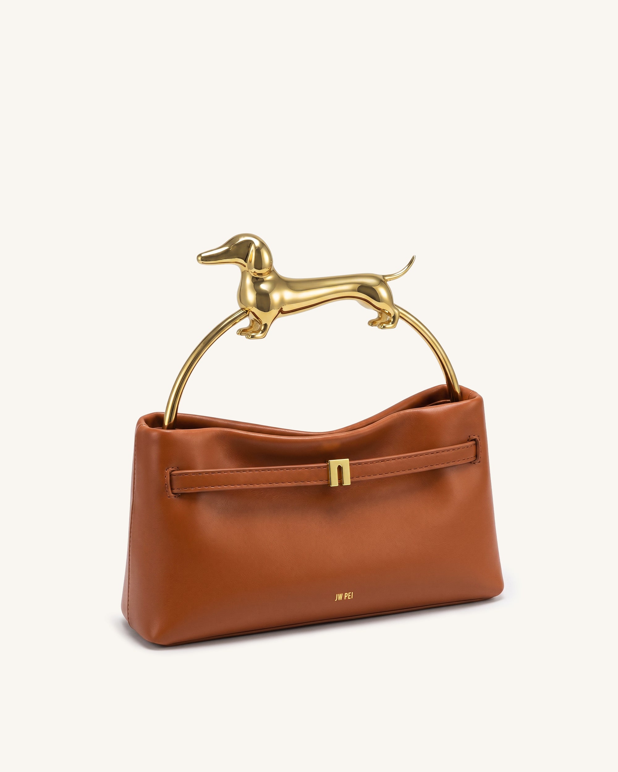 Maeve Dachshund Handle Bag - Cognac - Image 2