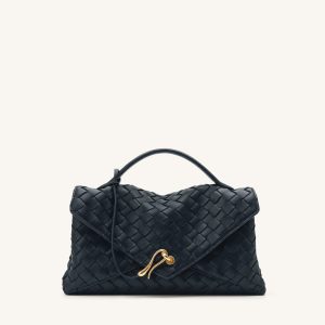 Celeste Woven Envelope Bag - Navy Blue