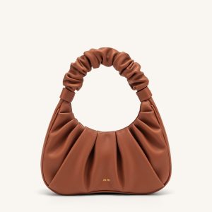 Gabbi Ruched Hobo Handbag - Nutella