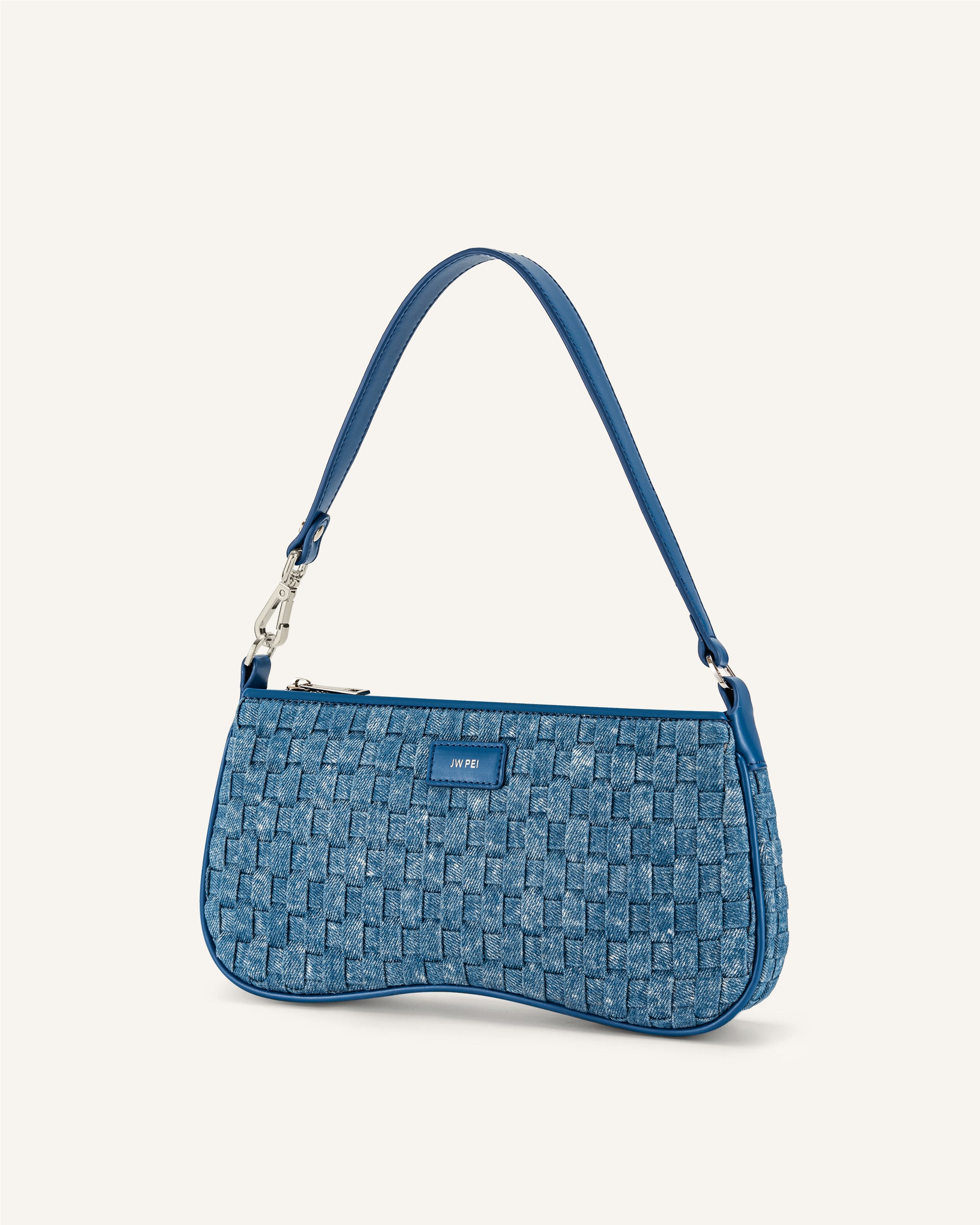 Eva Shoulder Handbag - Blue Denim Weave - Image 2