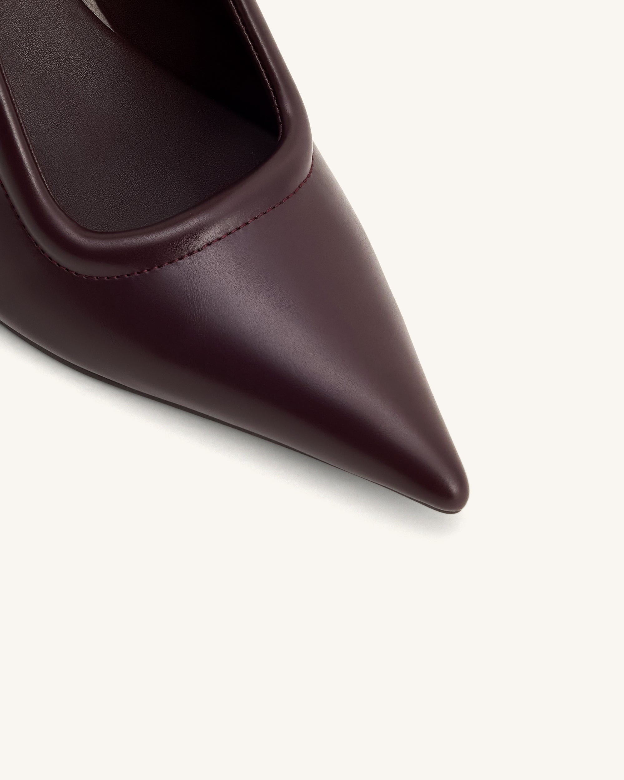 Sofia Metal Accent Sphere Heel Mules - Deep Burgundy - Image 5