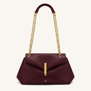 Valerie Chain Flap Shoulder Bag - Dark Burgundy