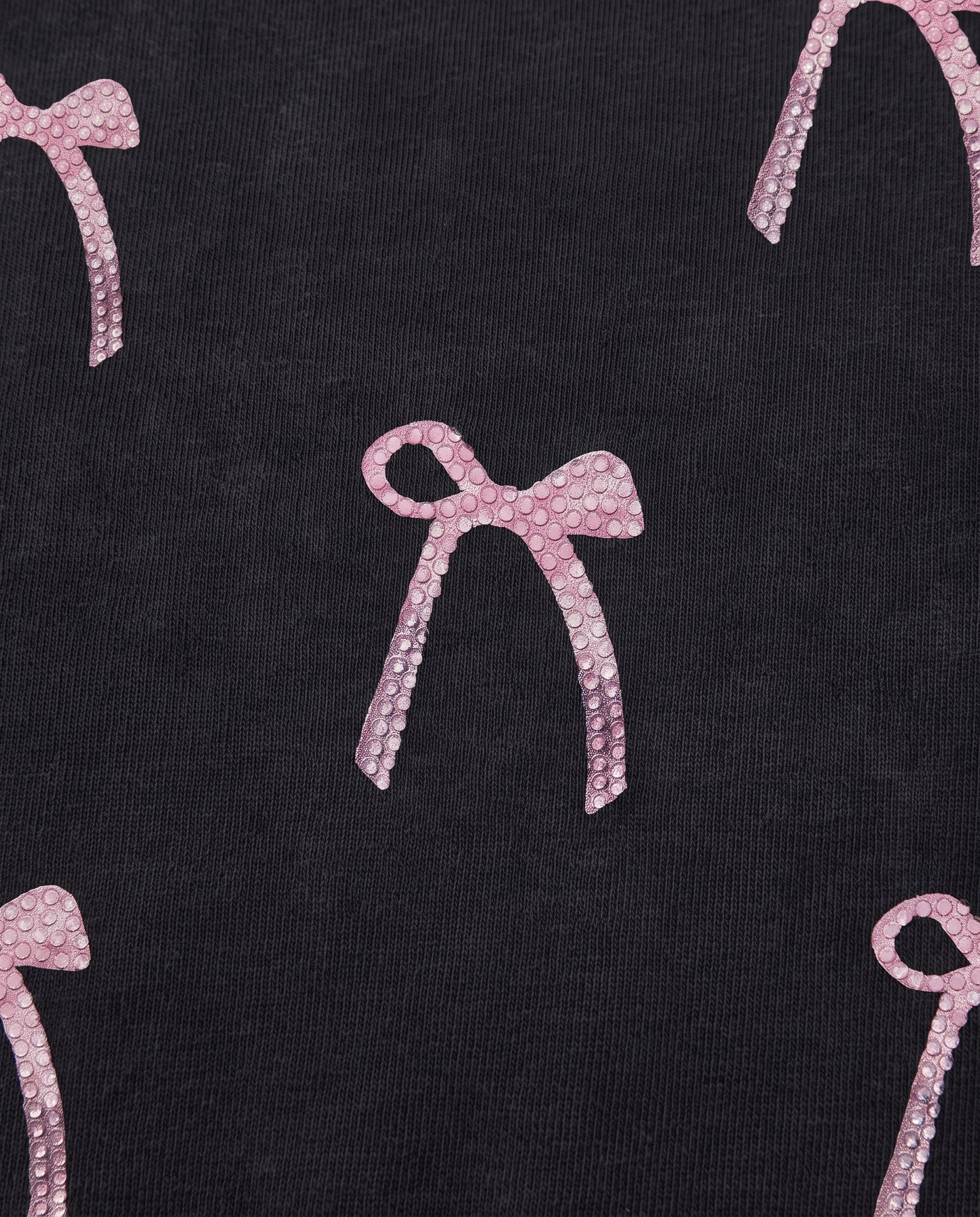 Cherish Crystal Bow Boxy Tee - Faded Black - Image 2