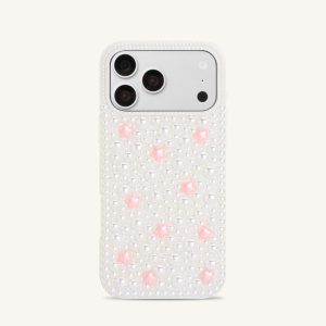 Pearl Star Embellished Phone Case - White