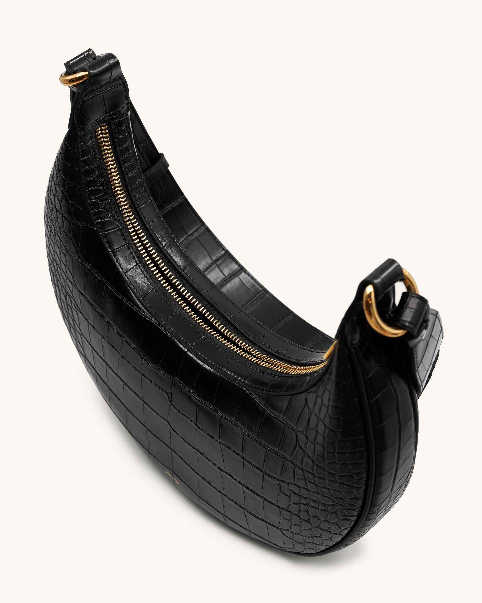 Carly Saddle Bag - Black Croc - Image 4