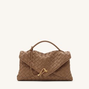 Celeste Woven Envelope Bag - Mocha Brown