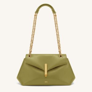Valerie Chain Flap Shoulder Bag - Olive Green