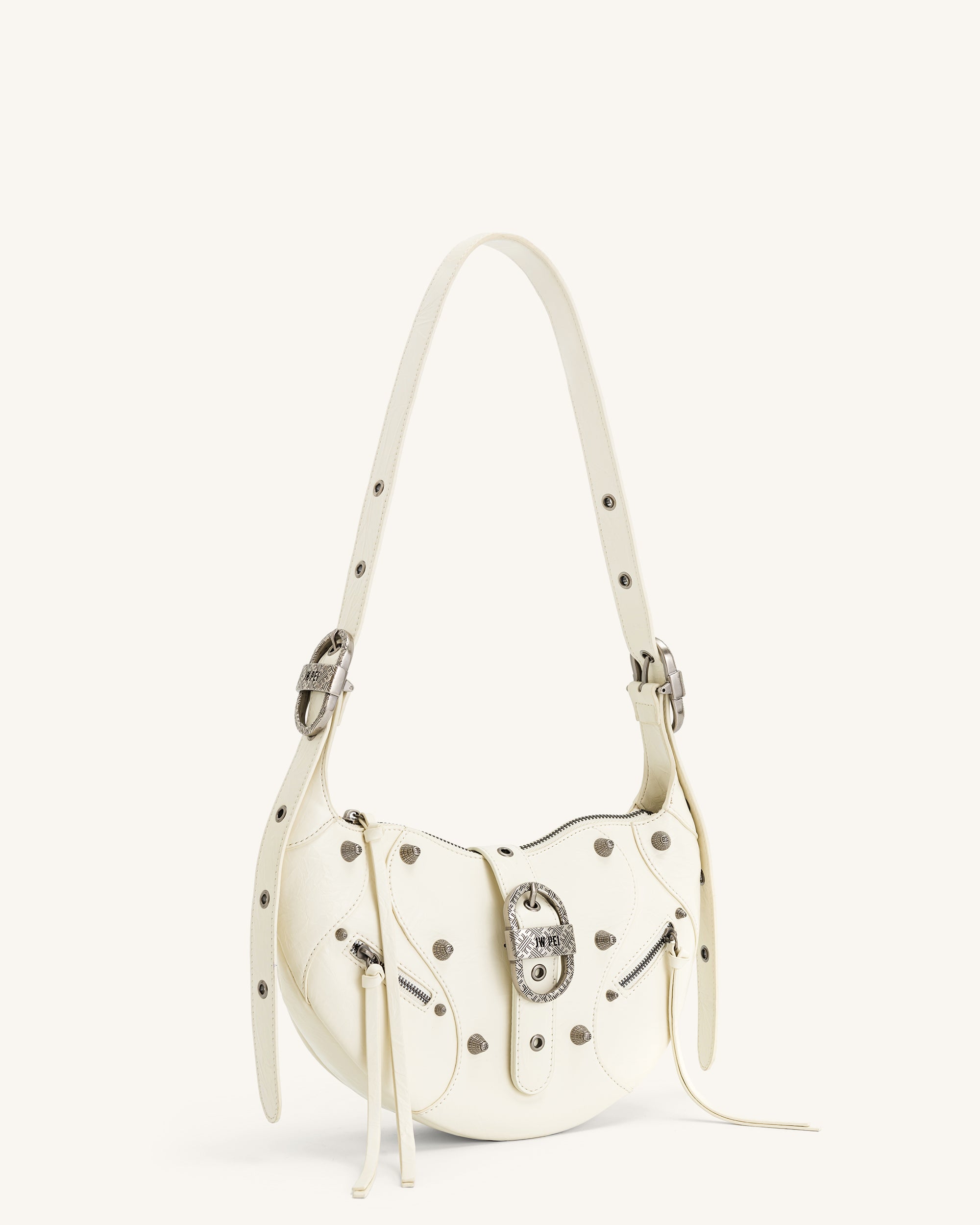Tessa Crushed Shoulder Bag - White - Image 3