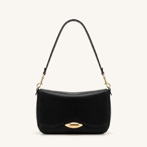 Sofia Classic Flap Shoulder Bag - Black