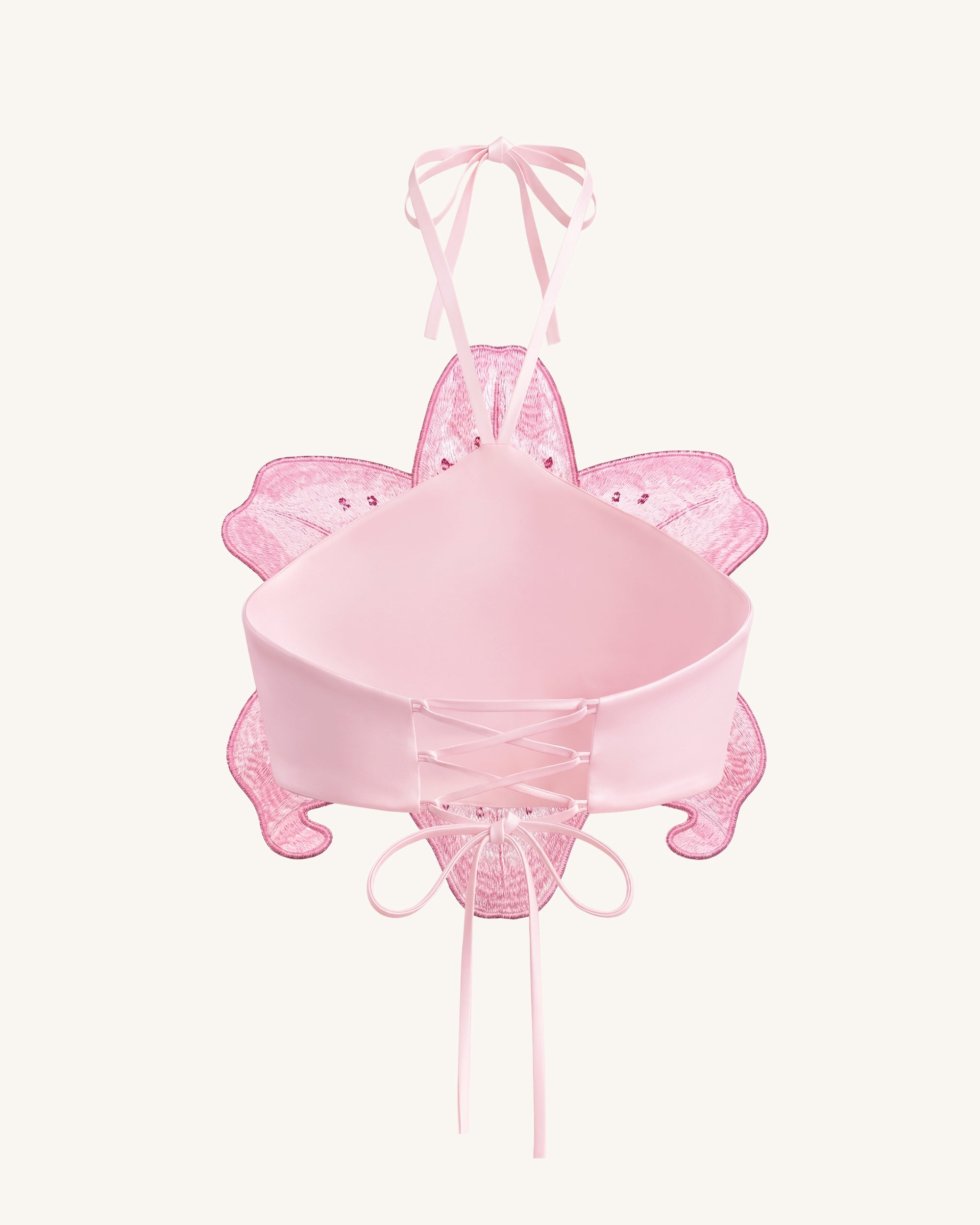 3D Lily Halter Crop Top - Pink - Image 4